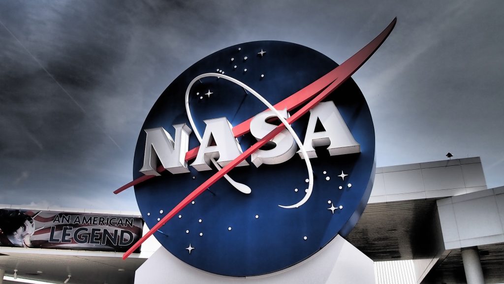 NASA logo at front of the building for blog post. NASA What Do They Do?