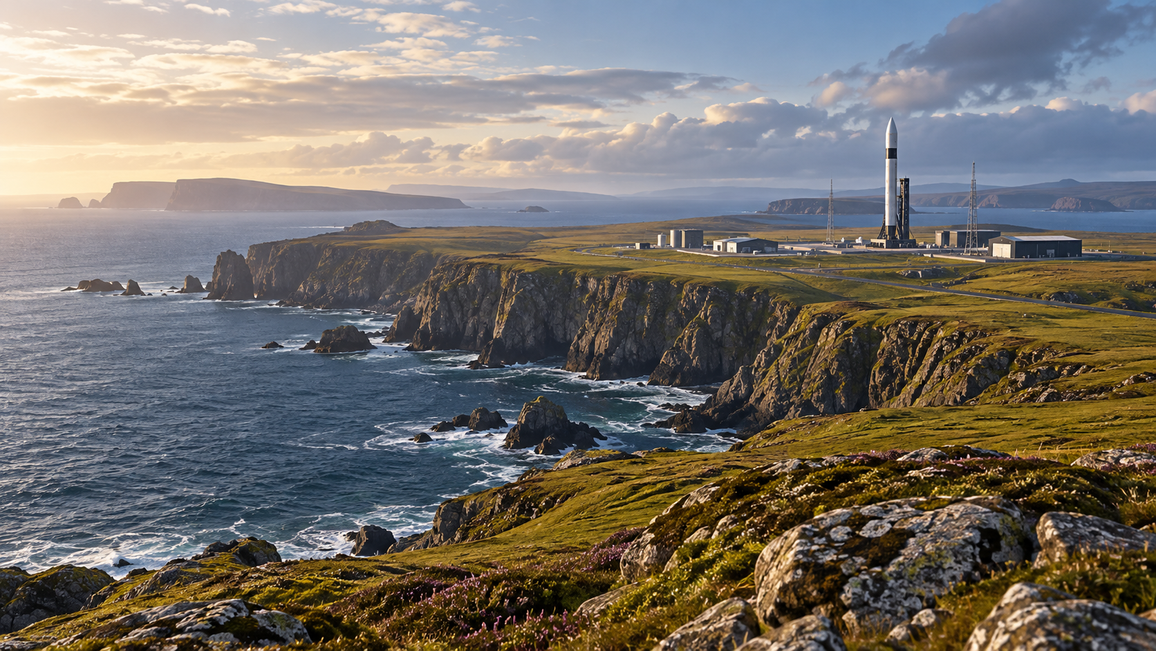 Artist’s impression illustrating future SaxaVord launch tourism on the Shetland coast